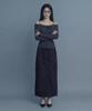 Ineodeijeu Nylon Cargo Long Skirt (Black)