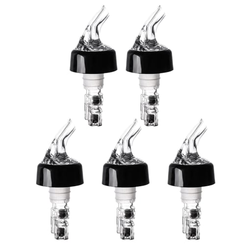 DFsucces 30ml Measuring Bottle Pourer with Control Caps, Fits Whiskey, Wine, and Cocktail Bottles (Set of 5)