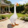 Yousheng Große Weiße Veranda Gans Statue Keramik Gans Figur 17" Hoch Tier Skulptur für Balkon Terrasse Garten Rasen Hof Dekor