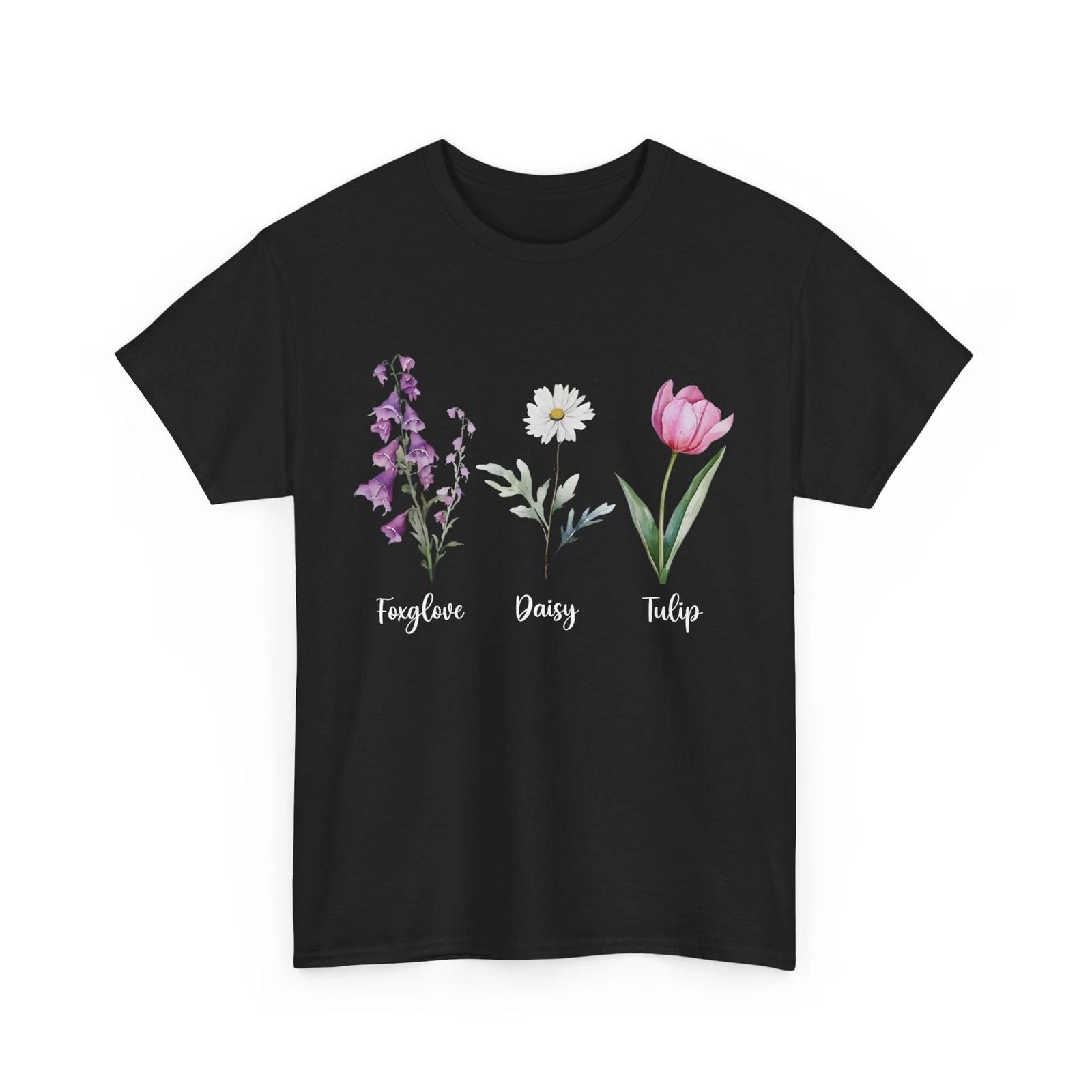 Foxglove Daisy Tulip Flowers Shirt, Floral Anti Trump Women Men Cute T shirt XL