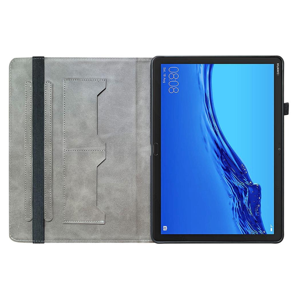 PU Leather Tablet Case for Huawei MediaPad M5 lite (10.1")-11 Styles! Durable, with 2 Stand Slots, Pencil Holder & Card Slots, Flexible TPU Back Cover