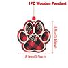 Christmas Dog Paw Double Layer Wooden Pendant Navidad Natal Noel Tree Pendant Merry Christmas Decor For Home 2025 New Year 2025