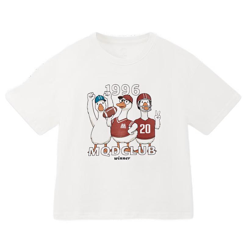 MQD Boys  Cotton Goose Print Short Sleeve T-shirt 130cm