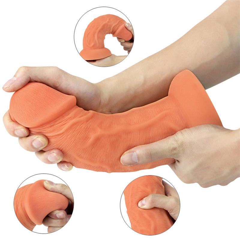 Female Silicone 6.5cm Egg-free Stubby Giant Cock Big Male Simulation Penis Penis Super Large Vagina Props