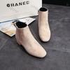 Fashion Women Suede Ankle Boots Chunky Heels Autumn New Fashion Mid-heel Shoes Women Trend Snow Boots Elegant Walking Goth Botas Mujer