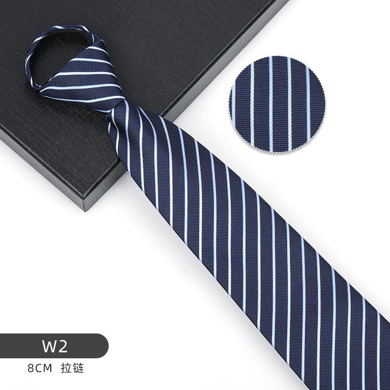 Business Blue Formal Tie Zipper Groom Wedding Korean Version Narrow Lazy Without Striped Bow Tie Plaid