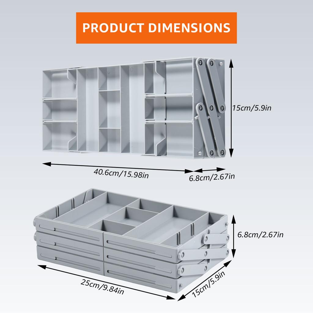 2/3 Tier Foldable Drawer Organizer Multi Level Storage Tray Adjustable Divider Versatile Expandable Drawer Jewelry Organizer