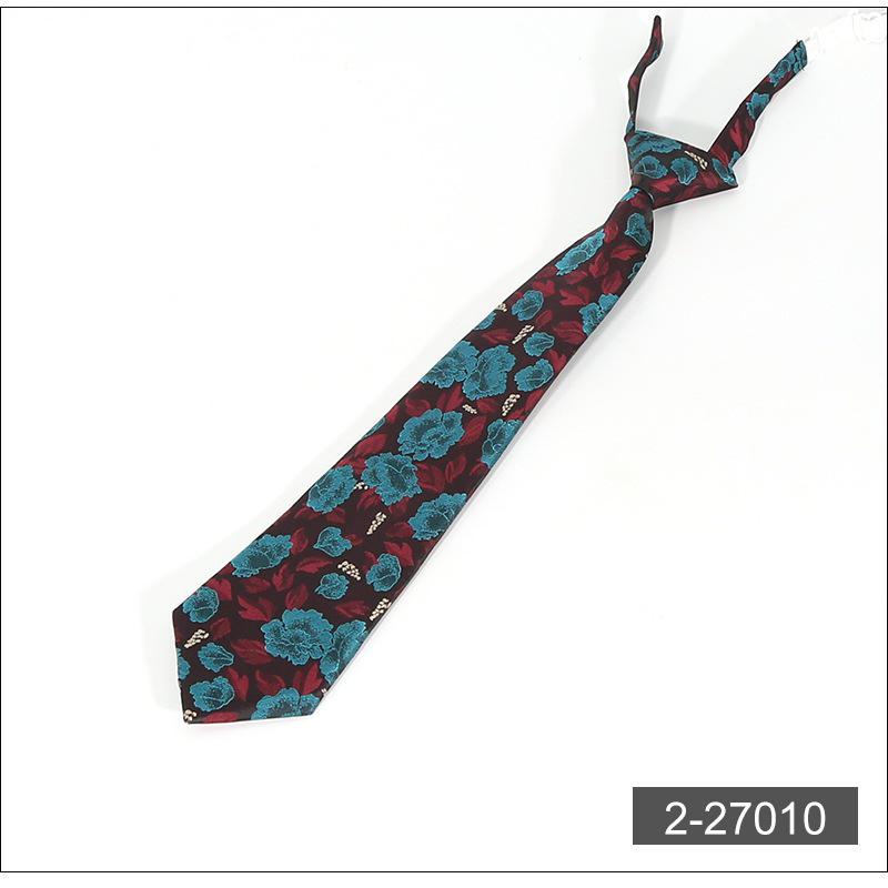 Cashew Flower Men's No-Tie Zipper Shirt Tie for Uniforms
