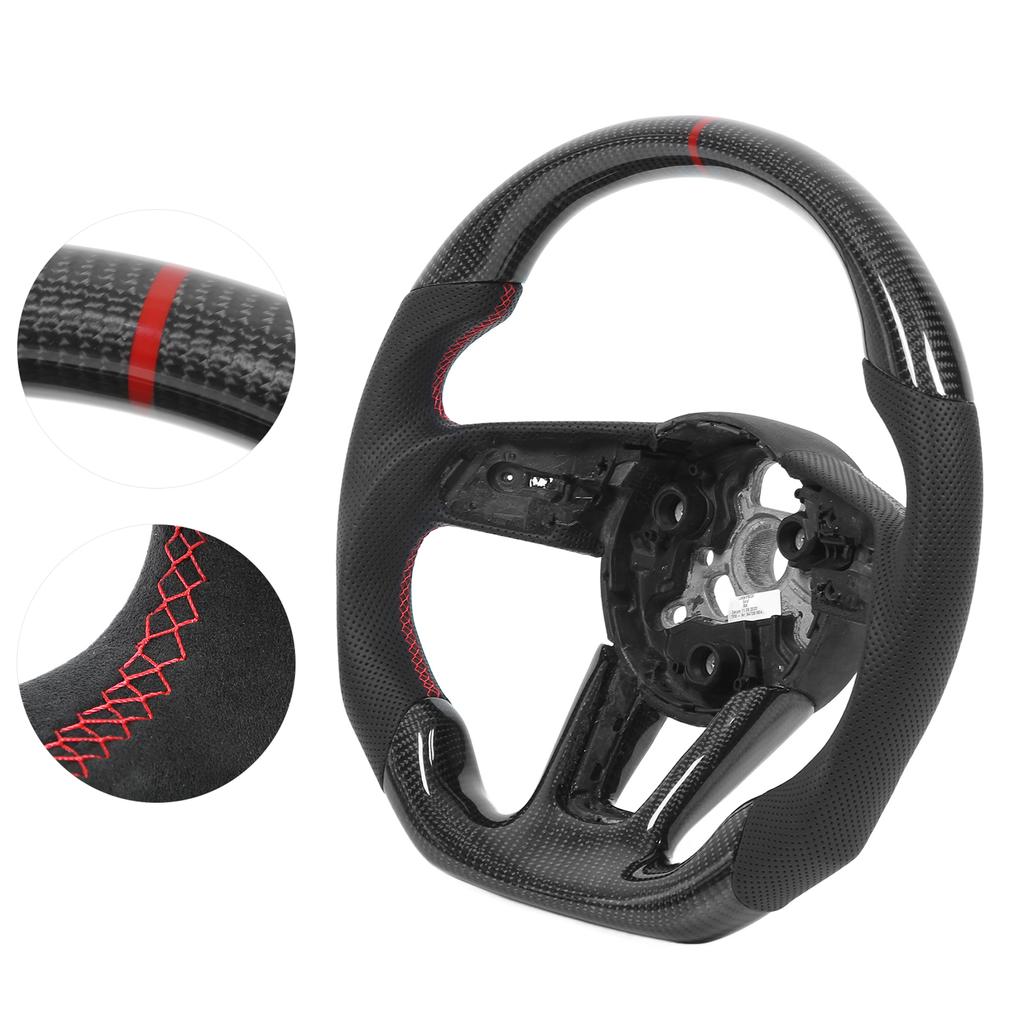 Carbon Fiber Steering Wheel Nappa Perforated Leather Replacement for A3 8V A4 A5 B9 2017‑2021