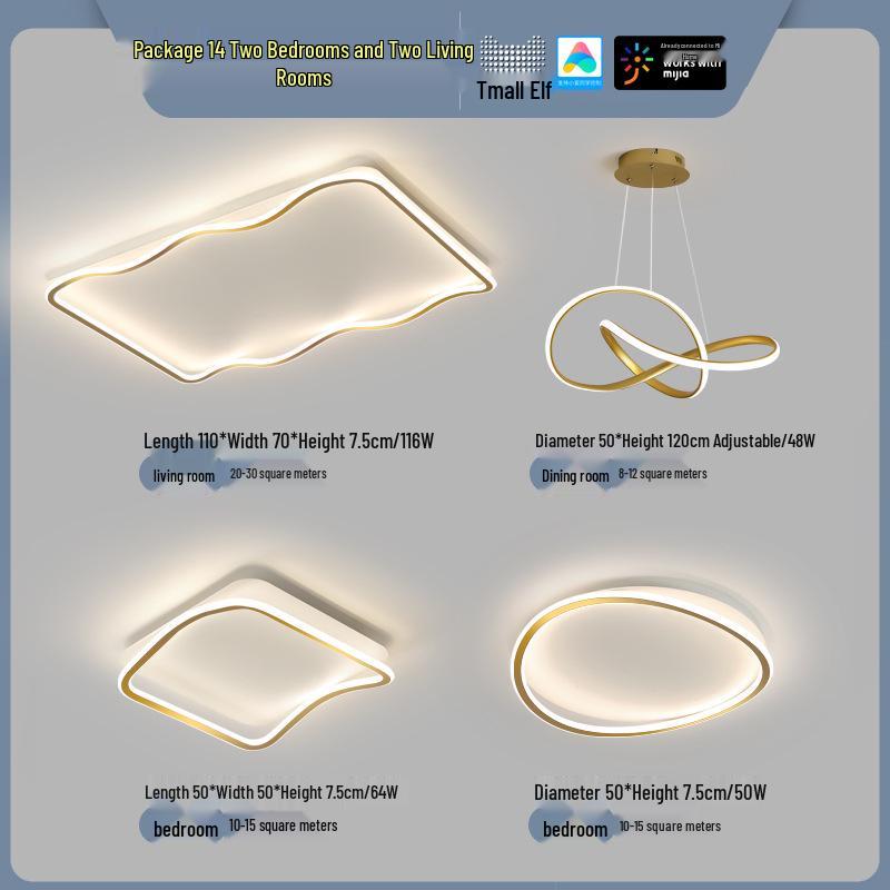 Smart Voice-Controlled Modern Ceiling Light Set for Living Room