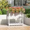 VidaXL Planter with Shelf White 82.5x54x81 Cm Solid Pine Wood 823781
