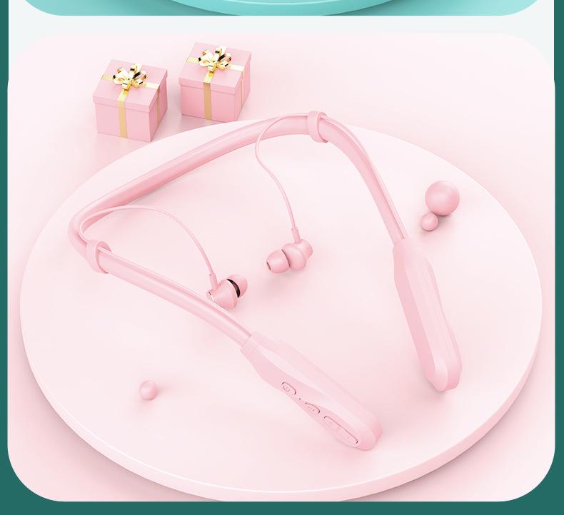 Grenzüberschreitende kabellose Bluetooth 5.0 Sport-Kopfhörer: Doppelter Nackenbügel, In-Ear-Design mit starkem Bass zum Laufen