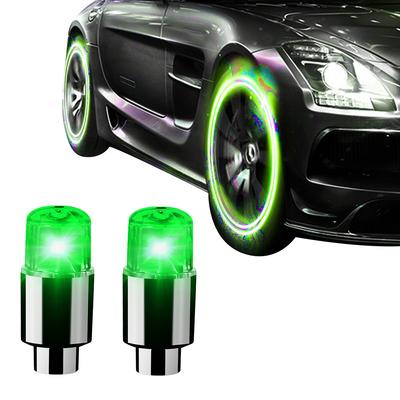 2 Stück Radlichter Auto Fahrrad Rad Reifen Reifenventil Staub Licht Speichen Blinkleuchten für Auto LKW SUV