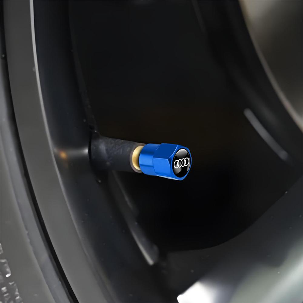 2026 4PCS Car Tire Valve Caps Aluminum Wheel Tyre Stem Air Valve Covers for Audi A3 A4 A4L A5 B3 B4 B5 B6 B7 B8 RS3 Quattro C5 C6 C7