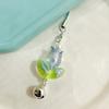 Sweet Tulip Flower Bell Phone Charm Straps Car Key Hangings Pendants Fashion Bag Decoration Lanyard Purse Accessories