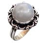 Moonstone Natural Gemstone Antique Silver Plated Ring US Size-8.75 A 761