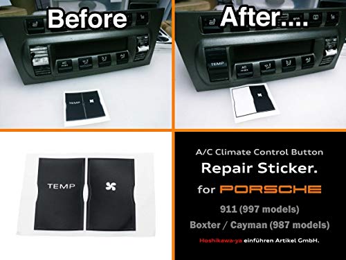 

[Hoshikawaya Trade] AC Air Conditioner Switch Repair Sticker Sticker Sticker Decal for Porsche 911 (997) Cayman Boxster (987) Anti-fetadro