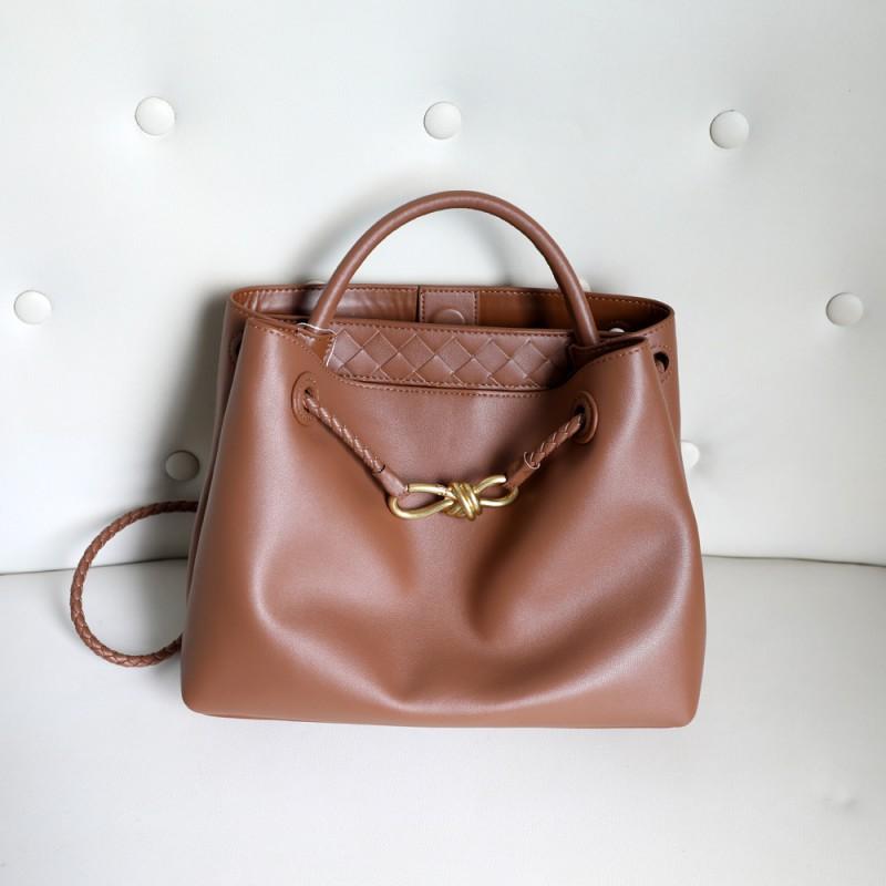 Womens Genuine Leather Tote Bag With Metal Bow Detail Large Capacity Shoulder Handbag Vintage Style