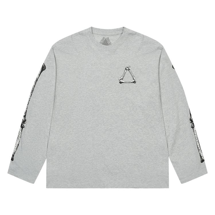 Palace Tri-Bone Long-Sleeve Grey Marl Unisex Tops P29LS033 L