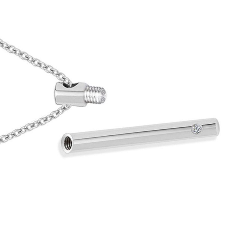 Cylinder Pendant Pet Cremation Urns Necklace Stainless Steel for Cat Dog Ash Memorial Container Holder Jewelry Memorial
