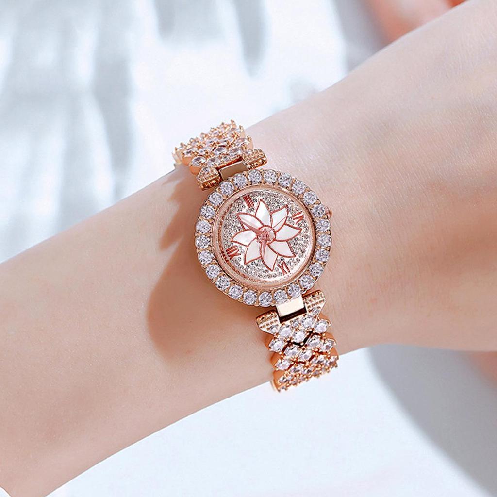 Women's Rhinestone Dial Quartz Watch & Starry Bracelet Gift Set: Simple & Stylish