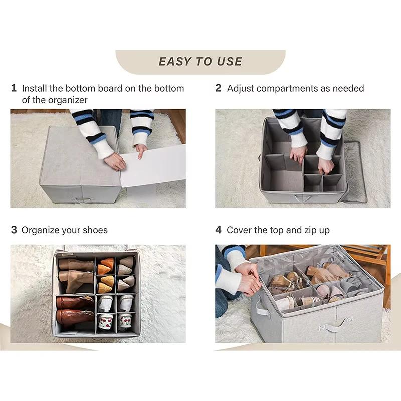 Foldable Shoe Storage Box - Dust-Proof Organizer for Shoes, Space-Saving Shoe Cabinet