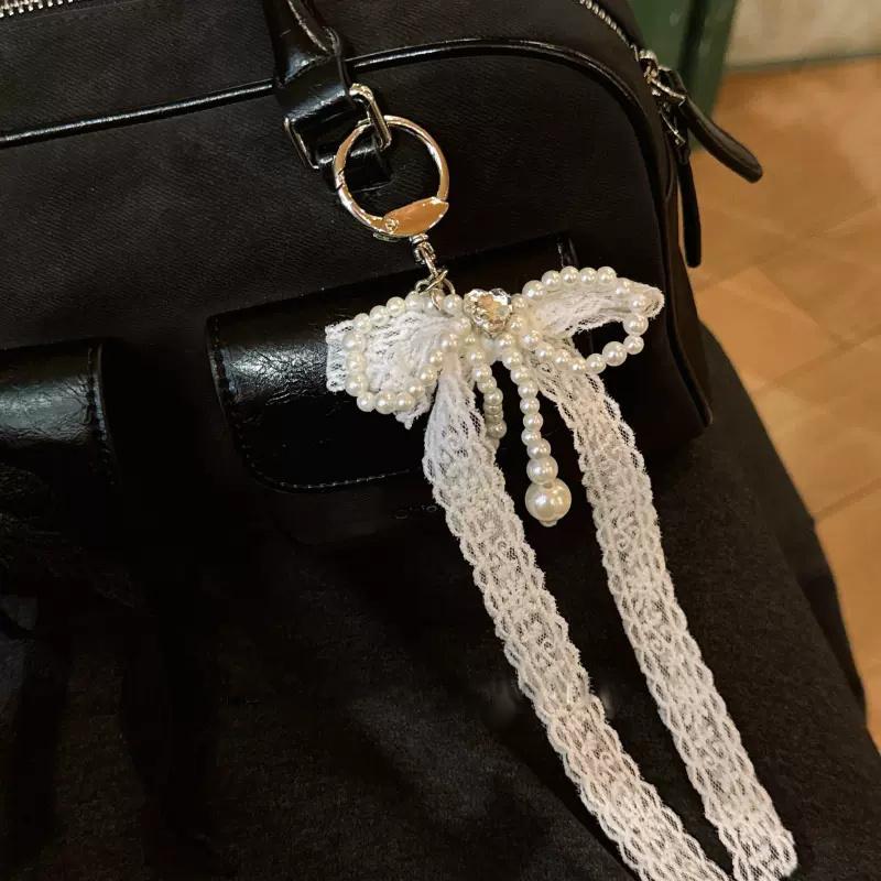 Y2K Korea Süße Spitze Perlenkette Handy-Lanyard Kette Knoten Handy-Lanyard Schlüsselanhänger Kopfhörer Tasche Kawaii Anhänger Zubehör