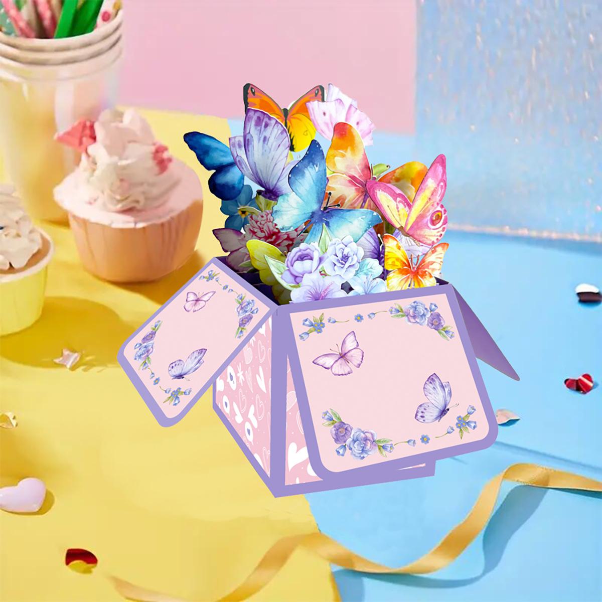 

Креативная 3D-открытка ко Дню учителя ручной работы с поздравлениями с днем рождения для учеников. s664 butterfly 3D birthday card