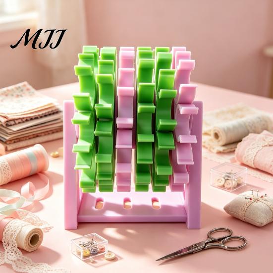 Thread Storage for Sewing Room Rotating Organizer, 60 Spools Capacity 360 Degree Swivel Wall Mounted Organizer Rack, Embroidery Holder Organization