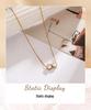 18K Gold-Plated Stainless Steel Necklace with Zircon Pendant - Simple, Fashionable, Waterproof Design for Women