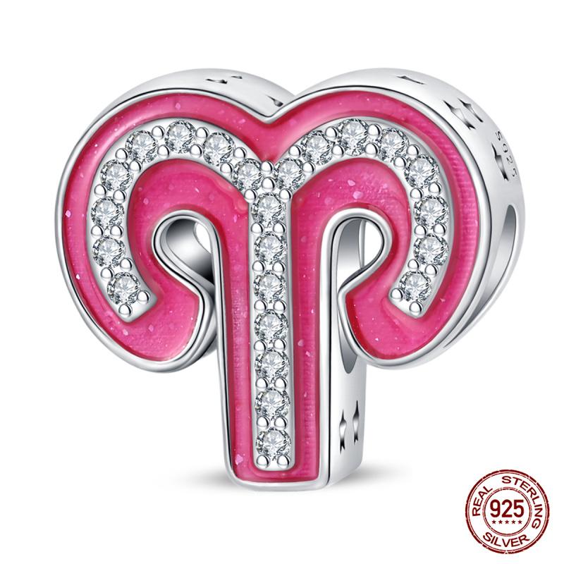 Original Charms Copper Lucky 12 Constellations Charm Beads Fit 3Mm Original Bracelet Women Diy Fine Jewelry Gift New In