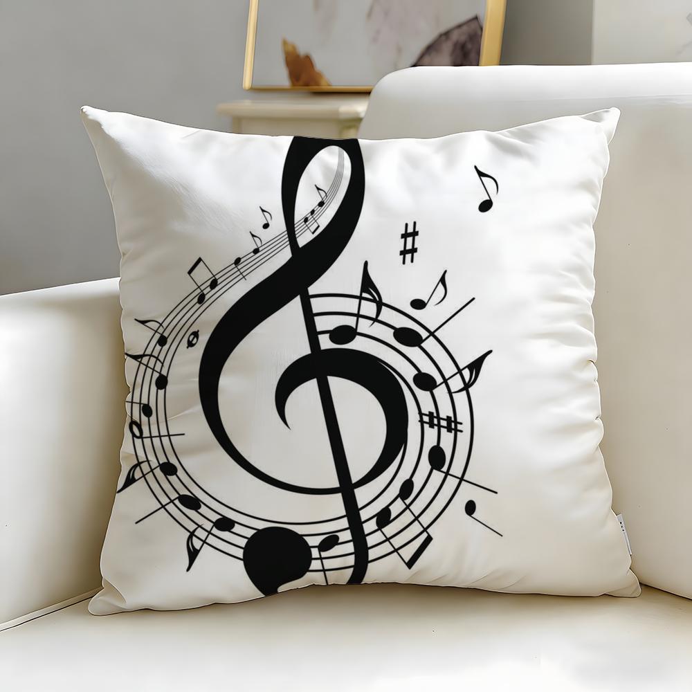 classic music theme Sheet Music Cushion Cover Soft  EasyWash Pillow Case  Versatile for Couch Bed Travel and Office