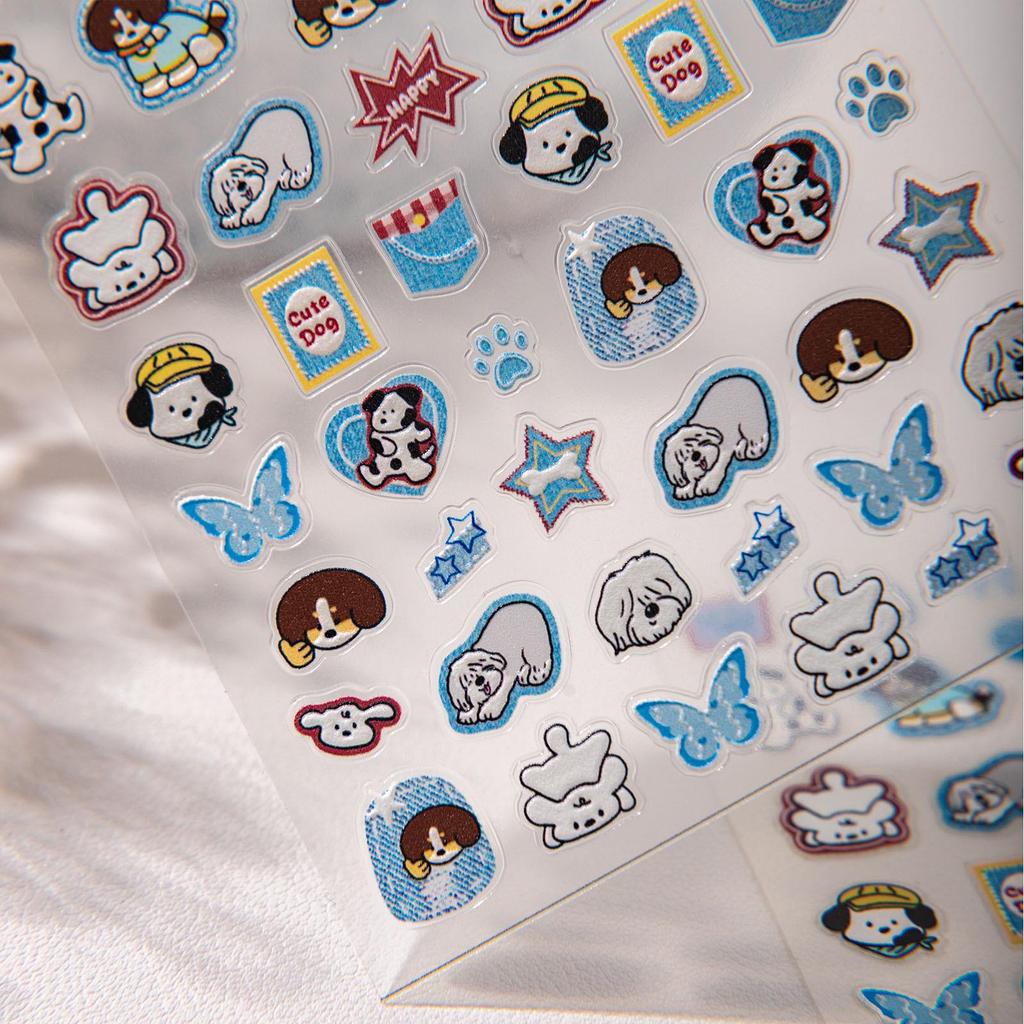 Cyansea Cute Cartoon Puppy DIY Phone Case with Decorative Sticker