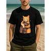 Funny Cat Graphic Men T-Shirt Cotton O-neck Short-sleeved Tee Unisex Retro Oversized Tshirts Tops
