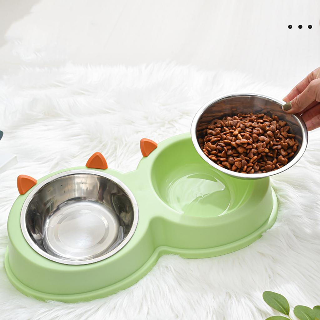 Stainless Steel Pet Bowl Multi Functional Angled  Tilted Pet Bowl for Cat Dog