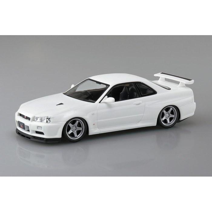 Aoshima Snap Kit No.12CU-WP Nissan R34 Skyline GT-R Custom Wheels (White Pearl) 1/32 Scale Pre-Painted Plastic Model