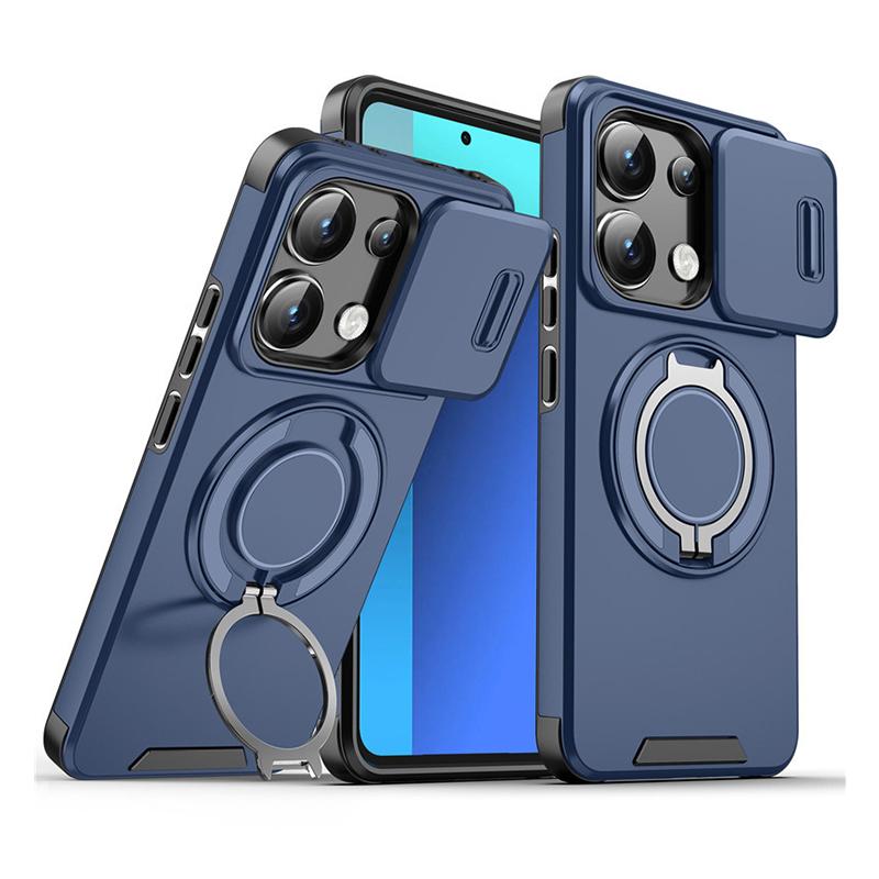 Rotating Folding Stand Matte Case For Xiaomi 14T Magnetic Armor Phone Case For Xiaomi 14T 14 T Pro Slide Camera Protection Cover