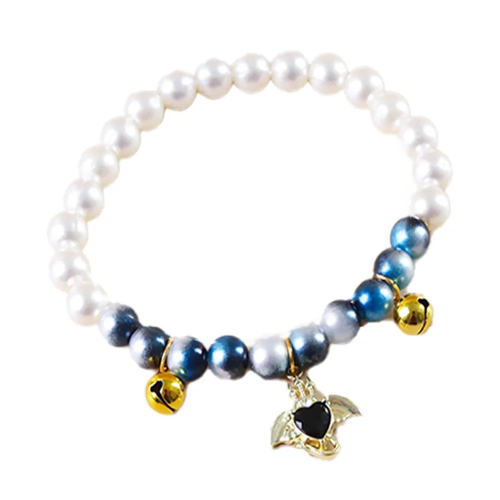 Elastic Rope Pet Pearl Collar Princess Style With Crystal Pendant Cat Necklace Pet Jewelry Cat Accessories Cat Neck Chain Puppy