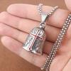 Vintage Stainless Steel Luck Bell Pendant Charm Riding Amulet Necklaces For Men Fashion Motorcycle Hip Hop Rock Party Jewelry