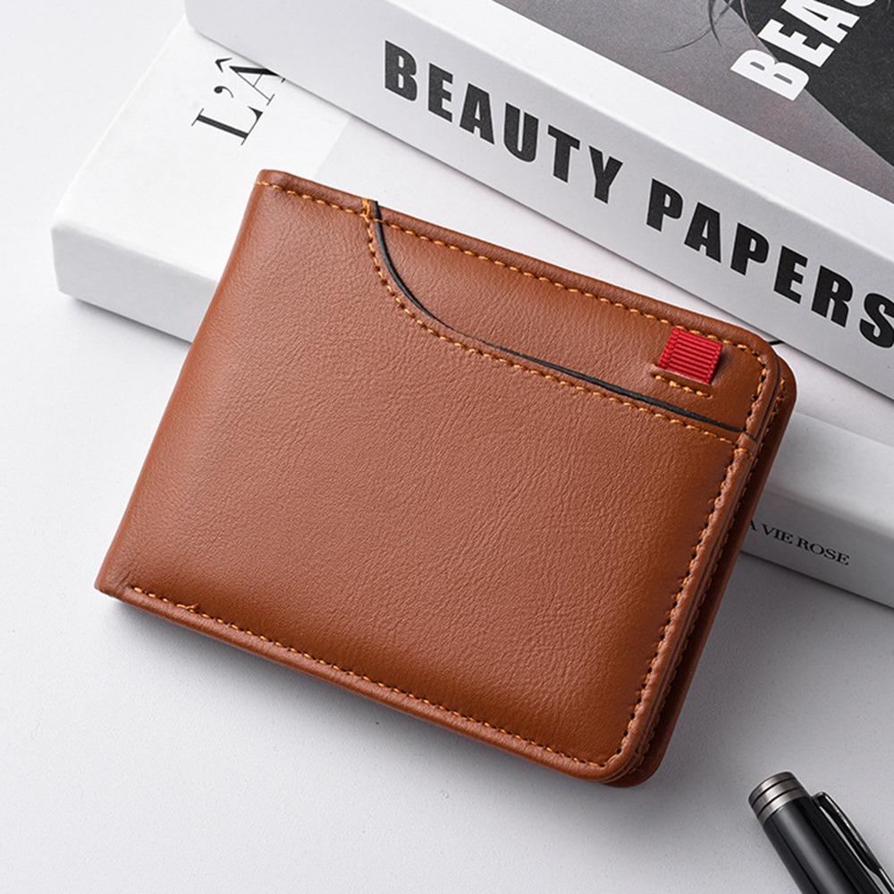 PU kůže Pánské Bifold Peněženky Klasická Kapsa na Mince Jednoduchá Pánská Krátká Peněženka Pánská
