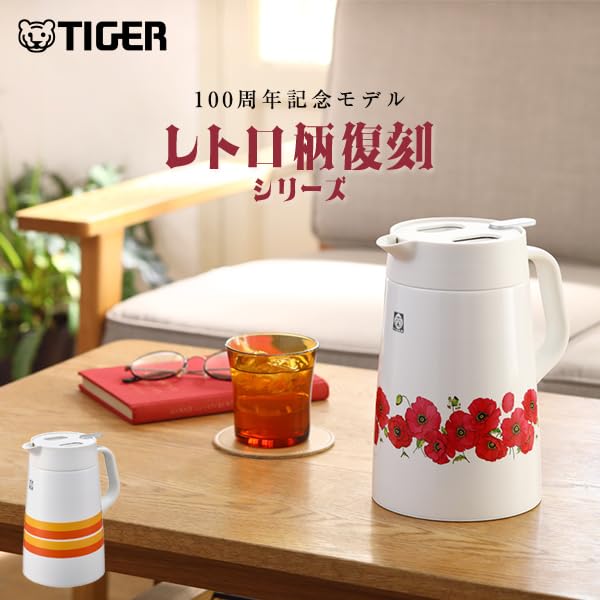 Tiger Vacuum Insulated Stainless Steel Pot, Web Exclusive, 100th Anniversary Model, Retro Poppy Pattern, PWO-T120WF