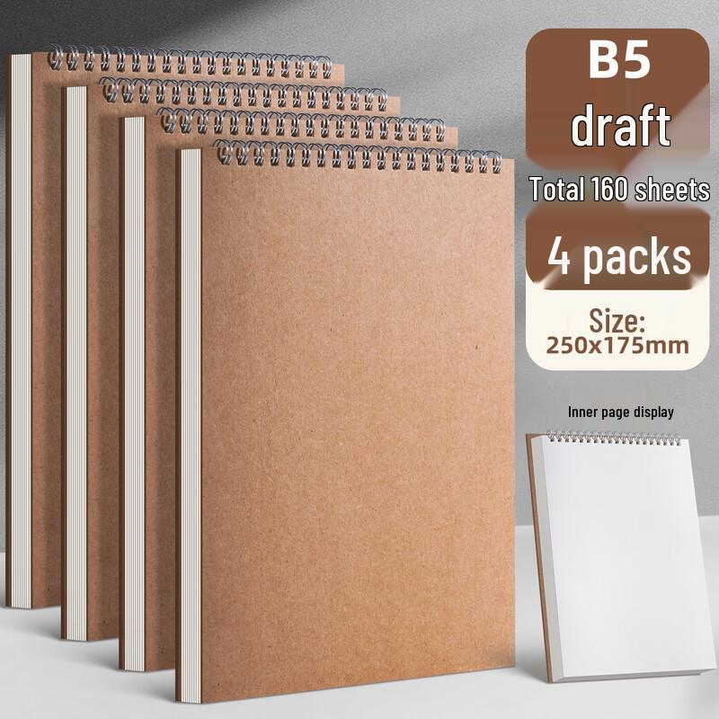 B5 Spiral Bound Scratchpad & Error Notebooks, 4-Pack