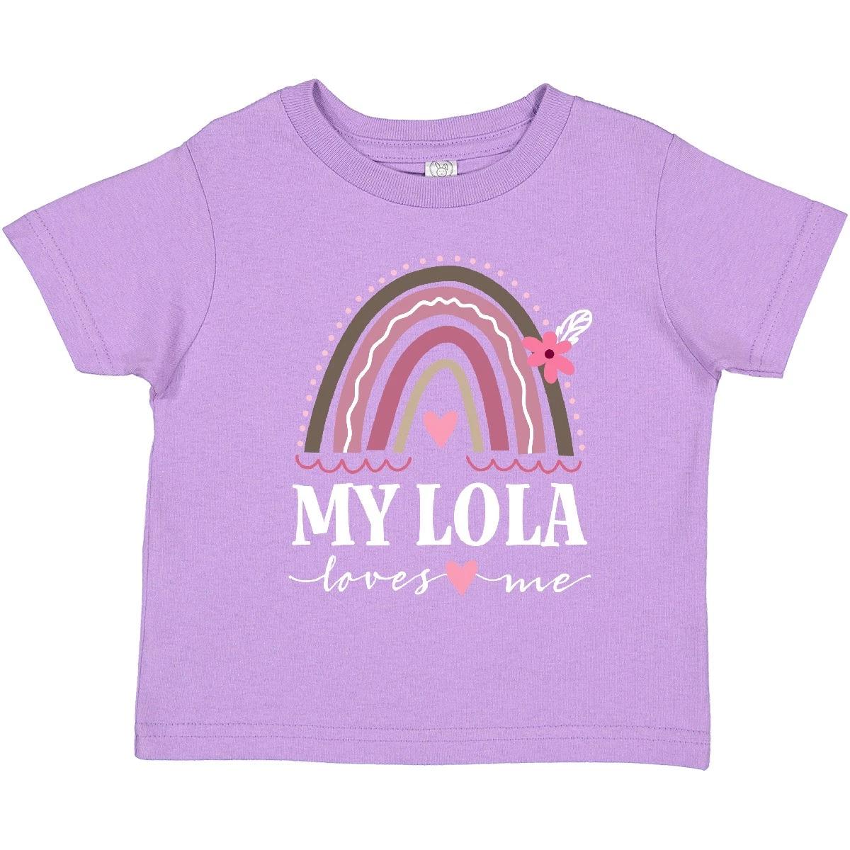 

Inktastic My Lola Loves Me Granddaughter Toddler kids boys T-Shirt Girls From Childs Cute 120