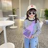 Baby Girls Cute Colorful Transparent Sequin Waist Bag Lovely Children's Zipper Crossbody Bag Adjustable Straps Shoulder Bags