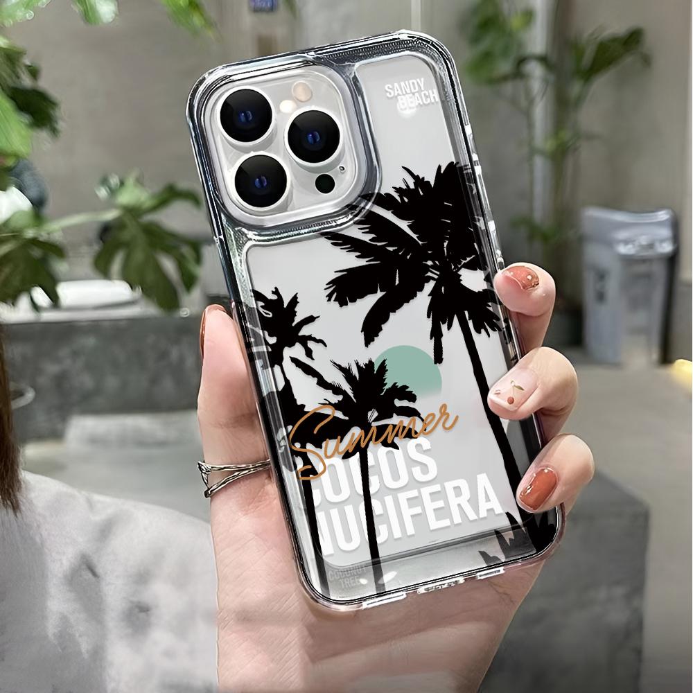 Sea Coconut Tree For Iphone 16 15 14 13 12 11 Pro Max Plus Phone Case 17 Air 16 Advanced Anti Fall Phone Case Cover