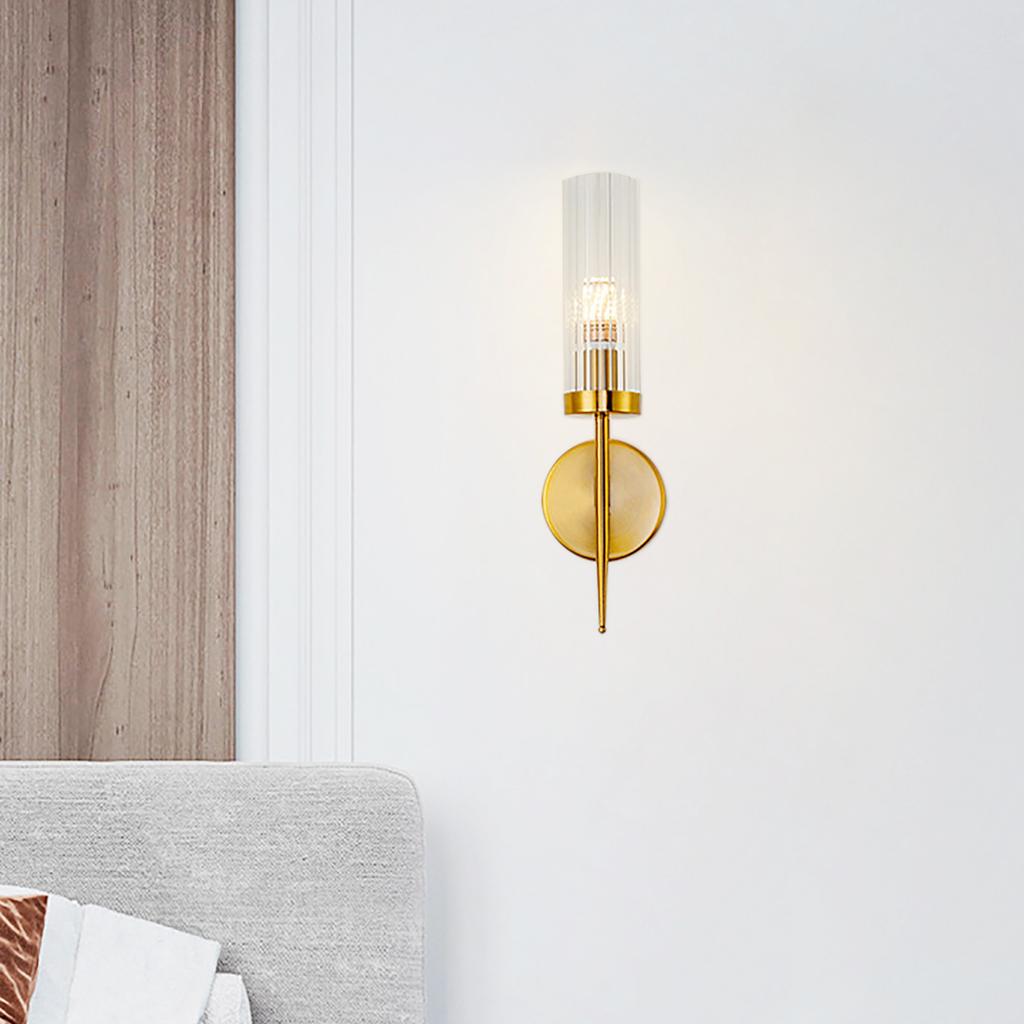 Moderne goldene Wandleuchte, einflammig, 110V, fest verdrahtete Leuchte, E26-Glühbirne kompatibel(60 W max.) für Flur- und Treppenbeleuchtung