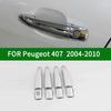 For Peugeot 407 SW Sedan 2004-2010 Accessory Chrome Silver Car Door Handle Covers Trim 2005 2006 2007 2008 2009
