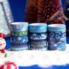 YUBX Winter Masking Tape Blue Washi Snow Silver Foil Narrow for DIY Gift Decoration Narrow 19-Piece Set, Tape, Pattern, Stamping, Strips, Crafts,