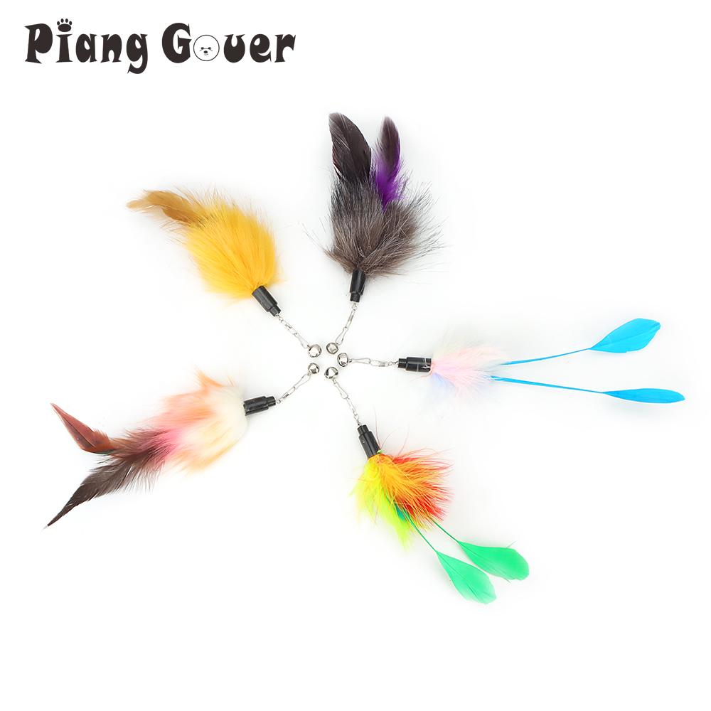 

5pcs Feather Teasing Cat Stick Replacement Head Cat Toy Kitten Interactive Toys Pet Supplies