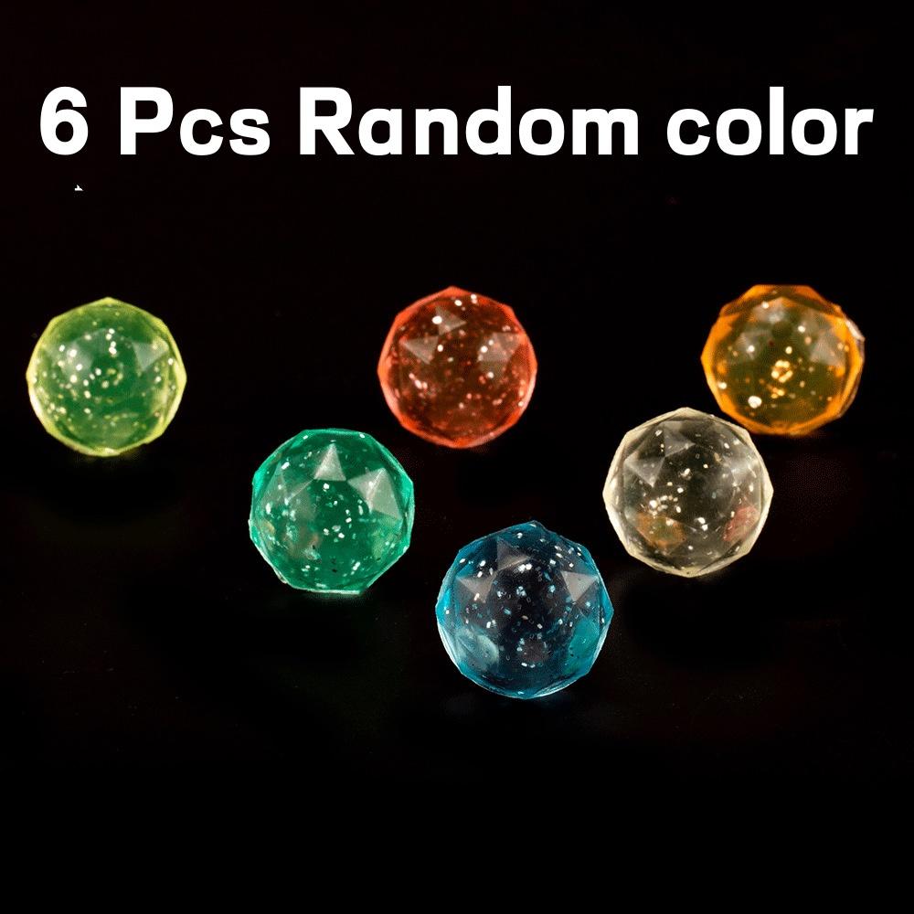 

6 /12 Pcs Bouncy Sphere Plaything Colored Bouncing Sphere Rubber Outdoor Toys Kids Sport Games Diamond Elastic Juggling Jumping Balls
